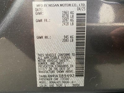 2025 Nissan Altima SV FWD