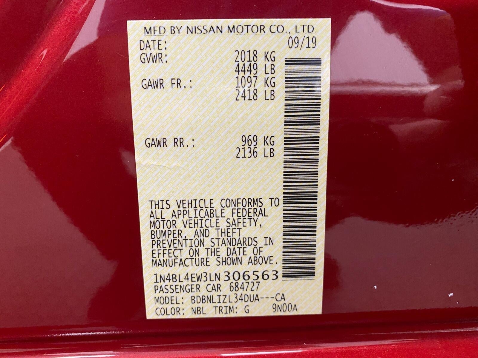 2020 Nissan Altima 2.5 SL AWD Sedan