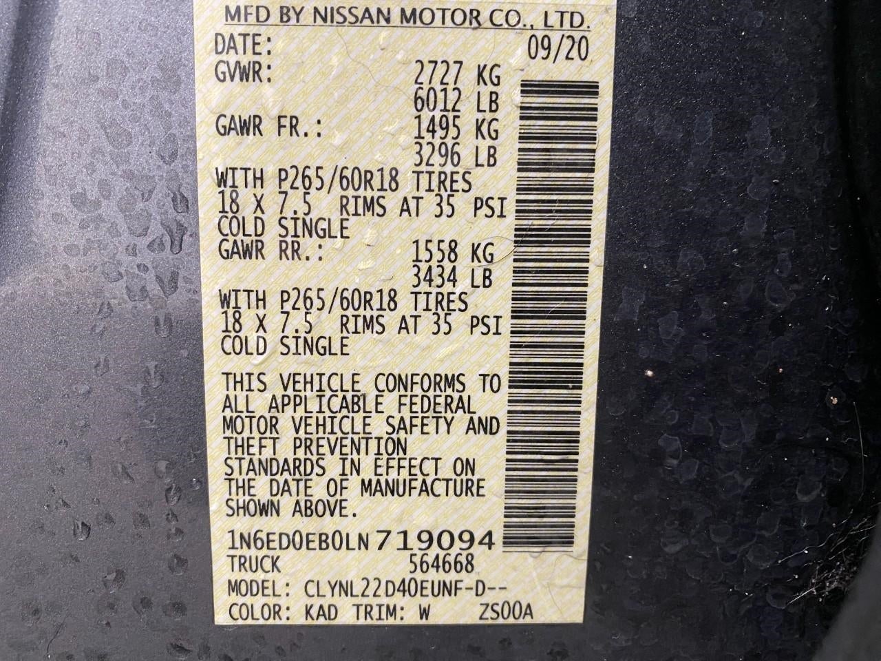 2020 Nissan Frontier Crew Cab 4x4 SV Auto