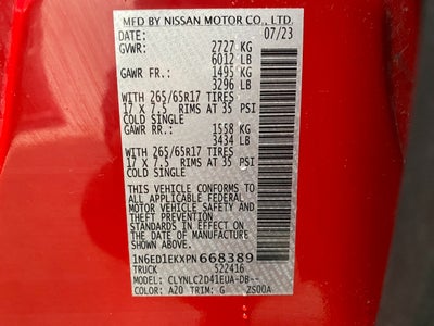 2023 Nissan Frontier Crew Cab 4x4 SV Auto