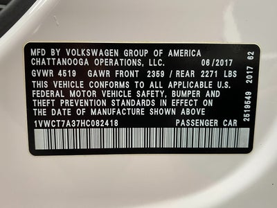 2017 Volkswagen Passat 1.8T SEL Premium Auto