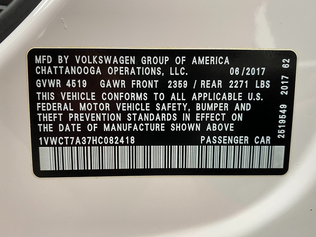 2017 Volkswagen Passat 1.8T SEL Premium Auto