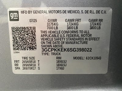2025 Chevrolet Silverado 1500 4WD Crew Cab 147 LT w/2FL