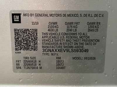 2020 Chevrolet Equinox AWD 4dr Premier w/1LZ