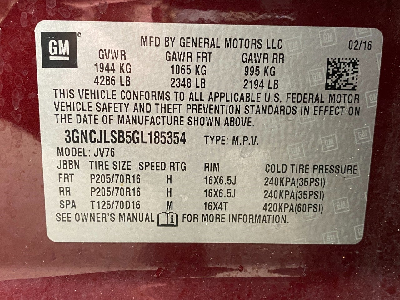 2016 Chevrolet Trax FWD 4dr LT