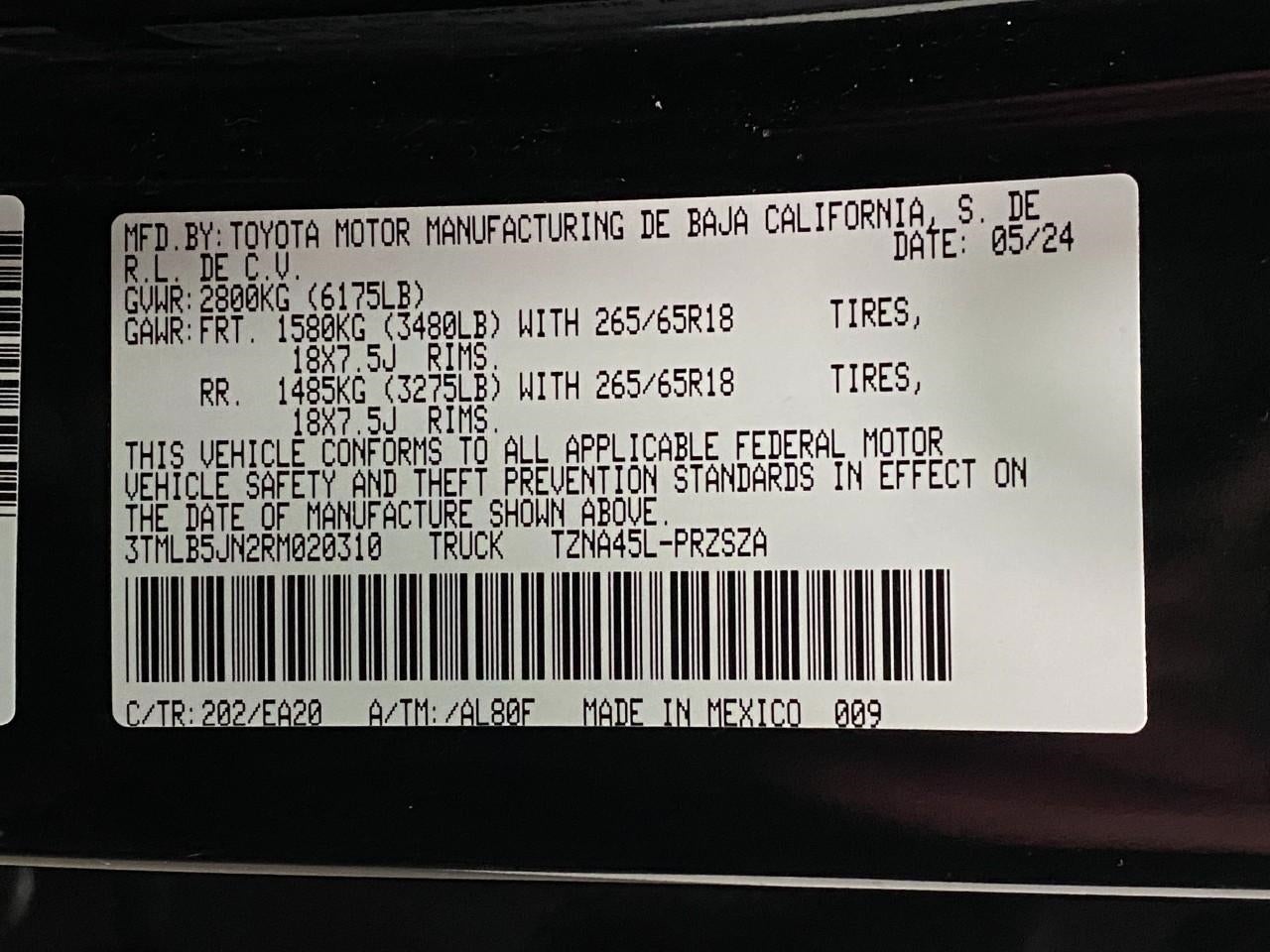 2024 Toyota TACOMA 4WD CREW CAB PICKUP - SHORT BED