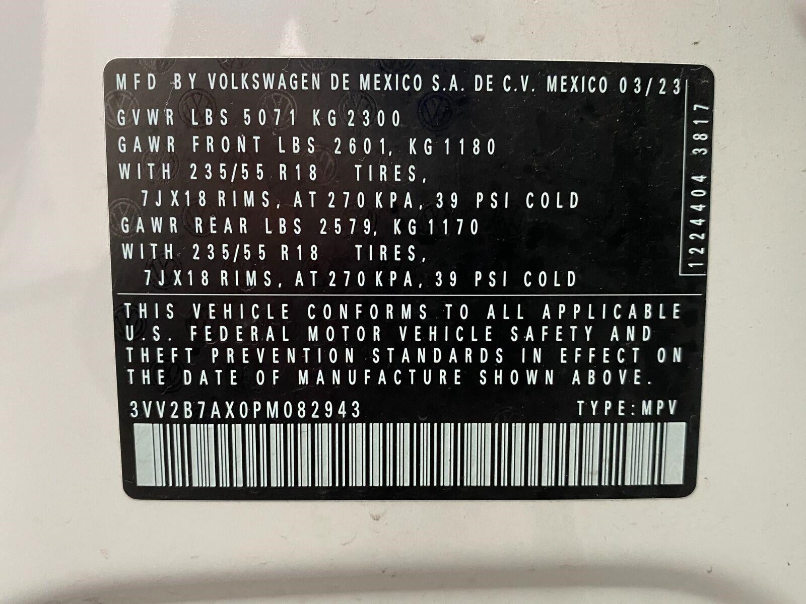 2023 Volkswagen Tiguan 2.0T SE 4MOTION