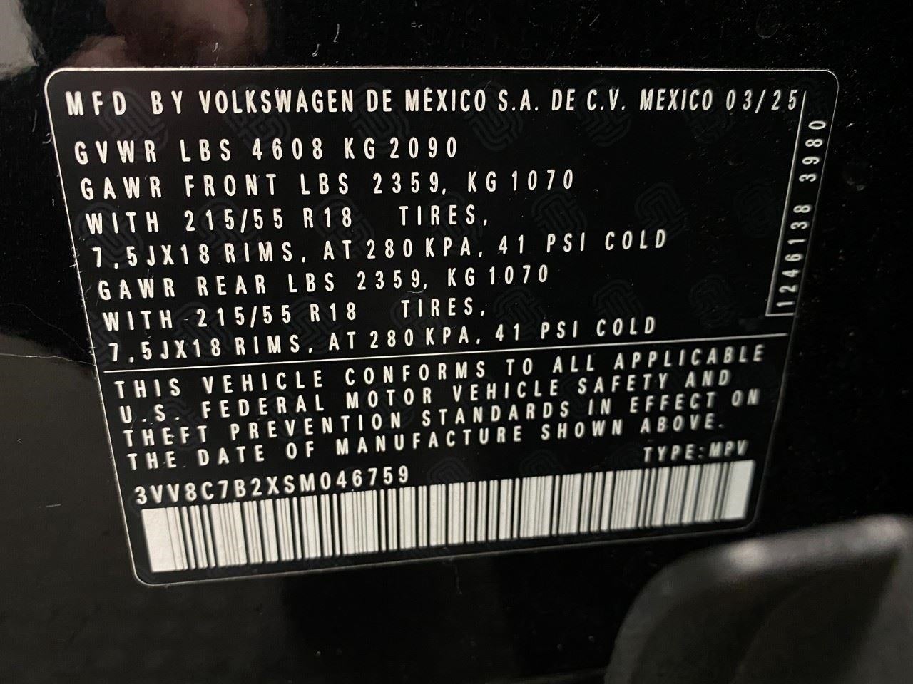 2025 Volkswagen Taos S 4MOTION