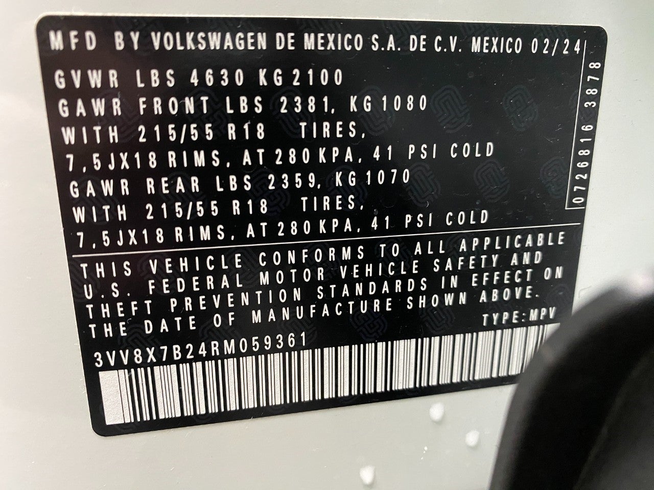 2024 Volkswagen Taos S 4MOTION