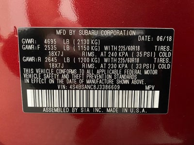 2018 Subaru Outback 2.5i Limited