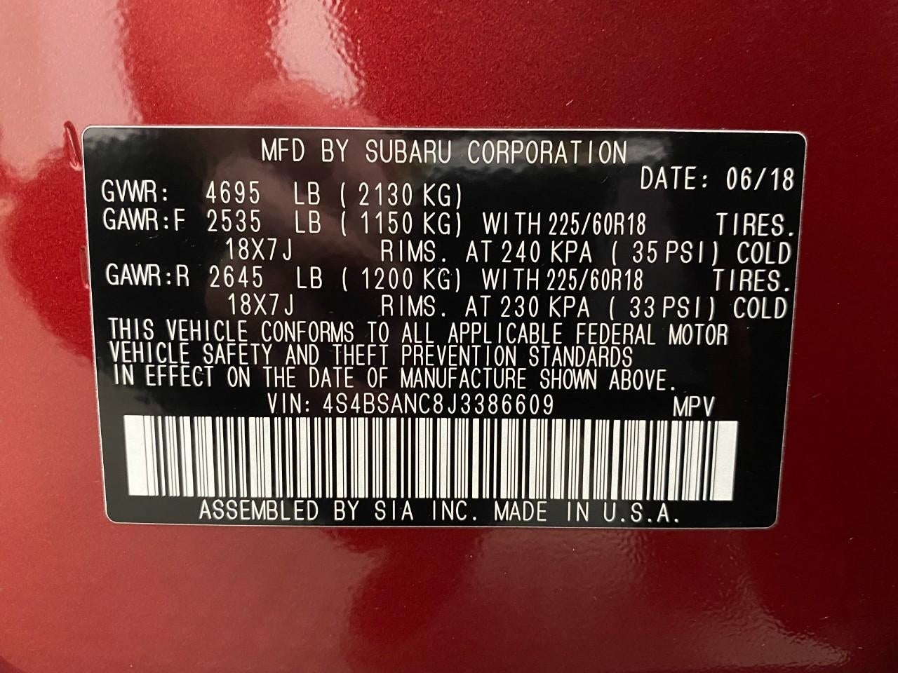 2018 Subaru Outback 2.5i Limited
