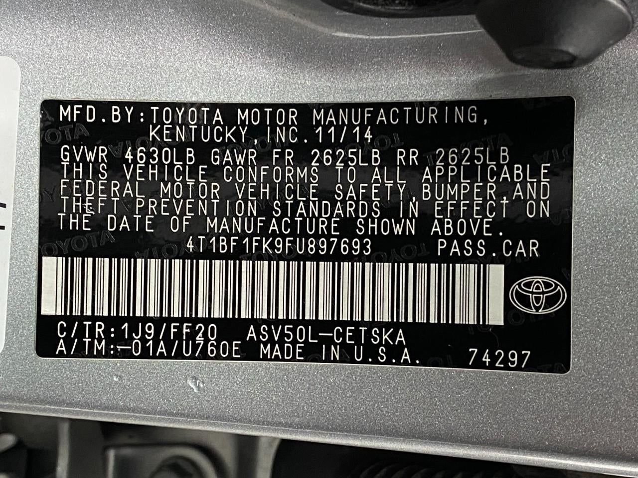 2015 Toyota Camry 4dr Sdn I4 Auto SE