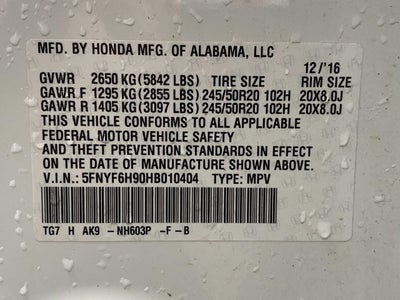 2017 Honda Pilot Touring AWD