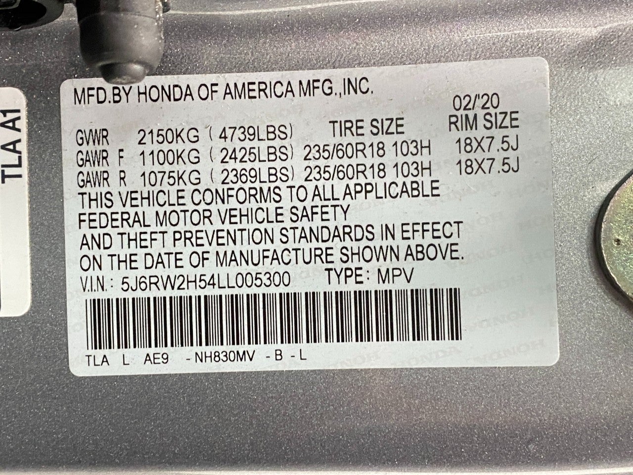 2020 Honda CR-V EX AWD