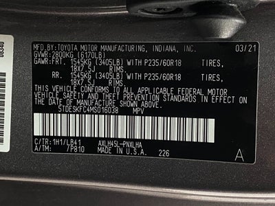 2021 Toyota Sienna Platinum AWD 7-Passenger