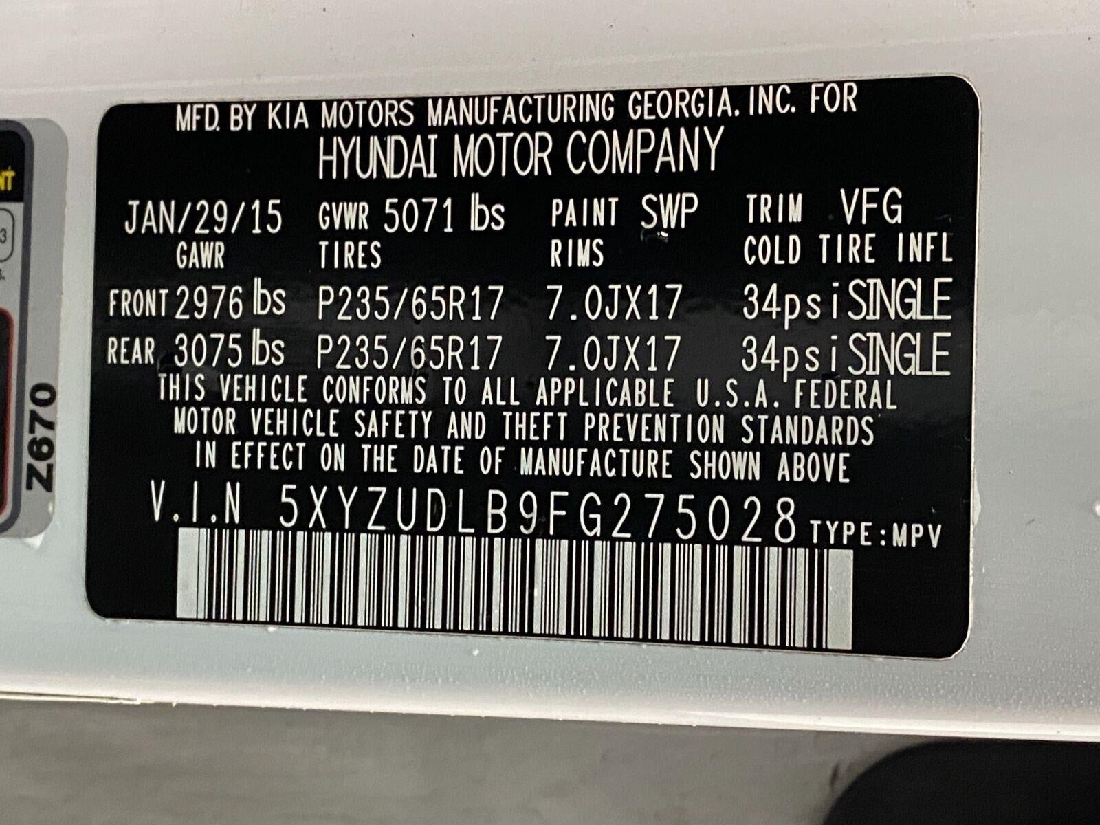 2015 Hyundai SANTA FE SPORT AWD 4Dr 2.4