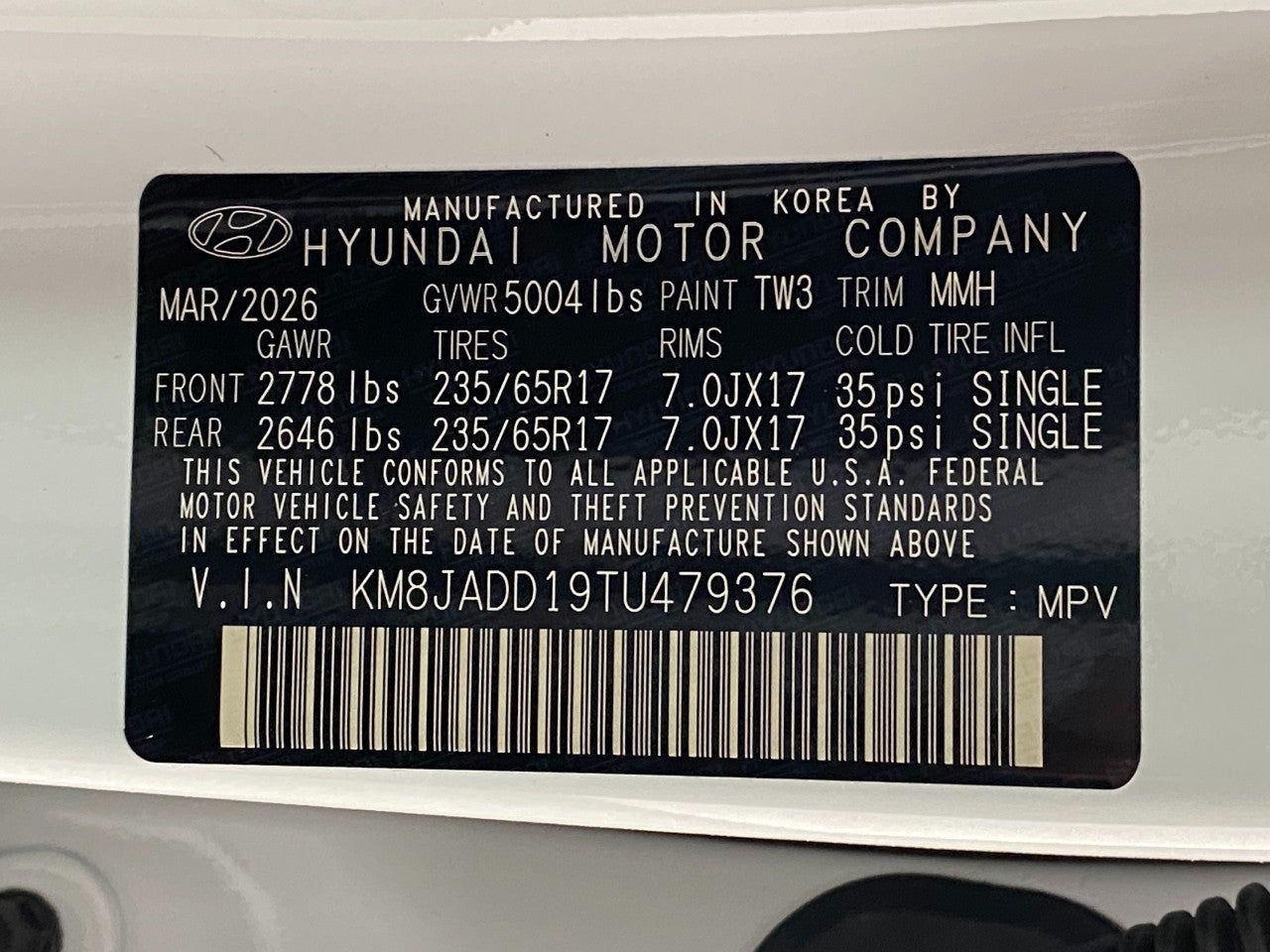 2026 Hyundai TUCSON HYBRID Blue