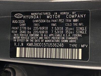 2026 Hyundai TUCSON HYBRID SEL Convenience