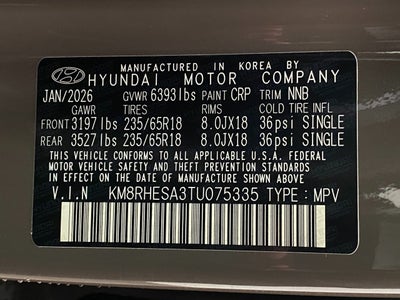 2026 Hyundai PALISADE HYBRID SEL Premium 7P