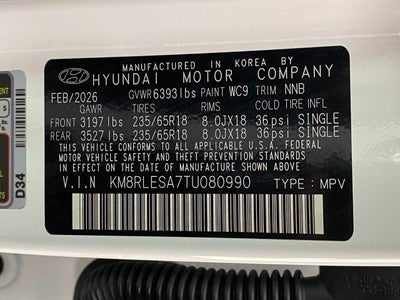 2026 Hyundai PALISADE HYBRID SEL 7P
