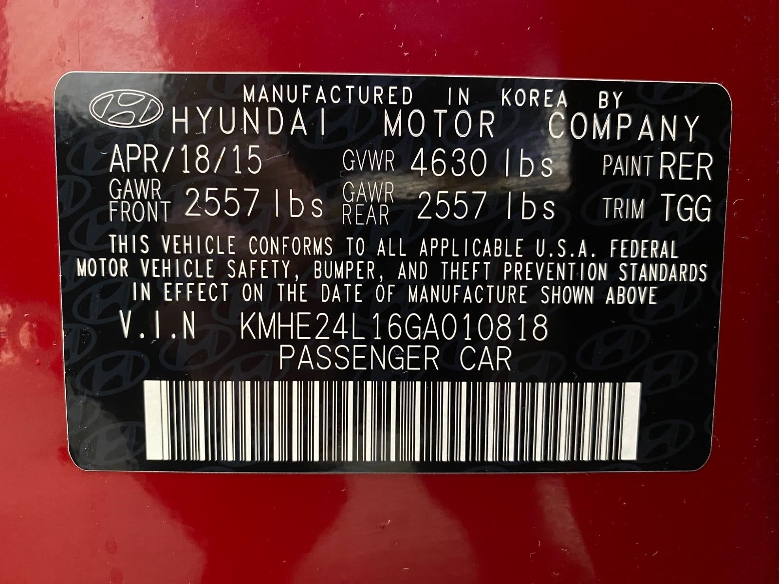 2016 Hyundai SONATA HYBRID 4Dr Sdn SE