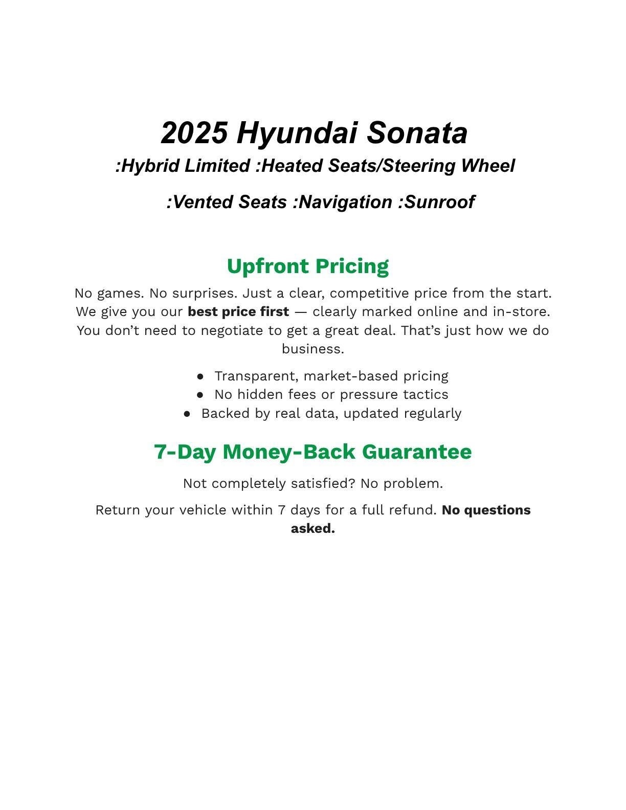 2025 Hyundai SONATA HYBRID Limited FWD