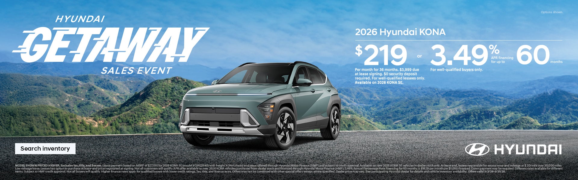 Mountain Hyundai 2026 Getaway Sales Event Offer