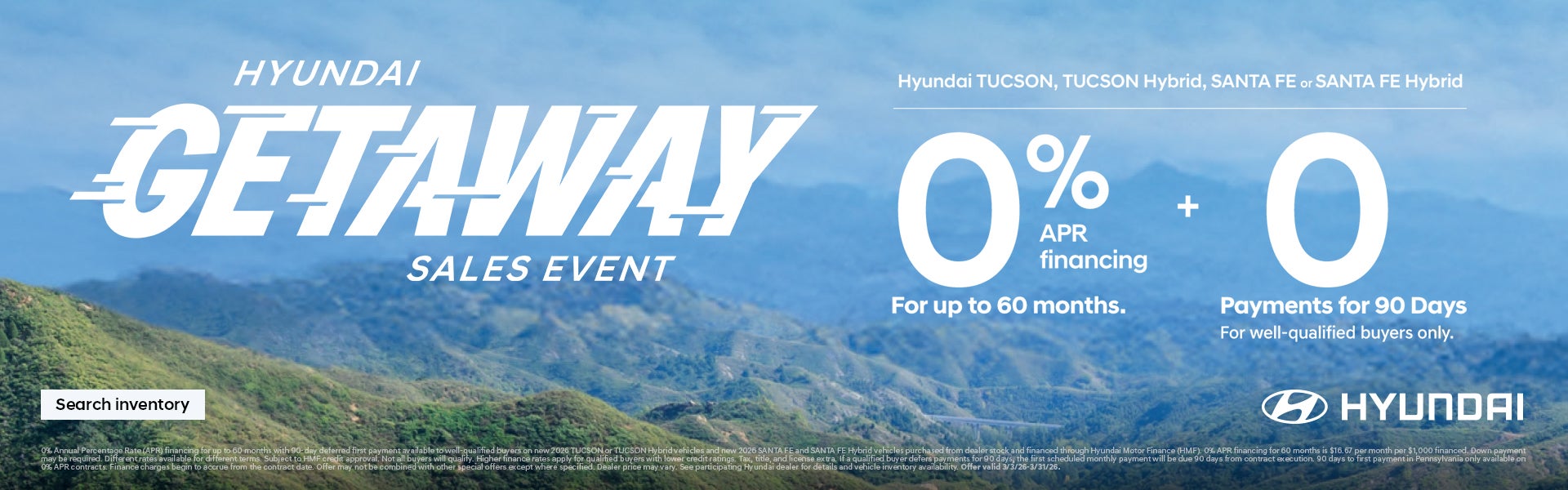 Mountain Hyundai 2026 Getaway Sales Event Offer